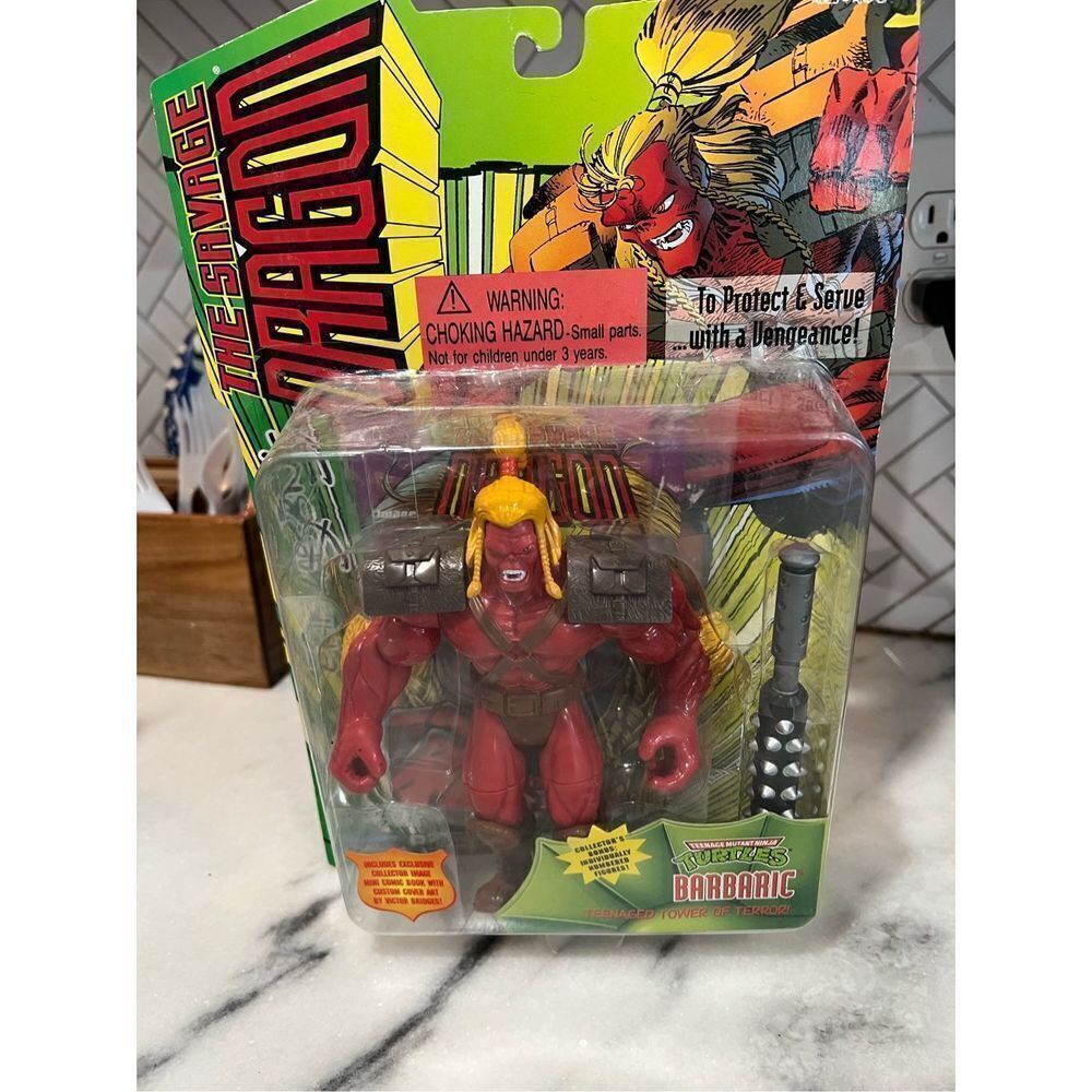 Vintage 1995 TMNT The Savage Dragon Barbaric  Action Figure Sealed Playmates